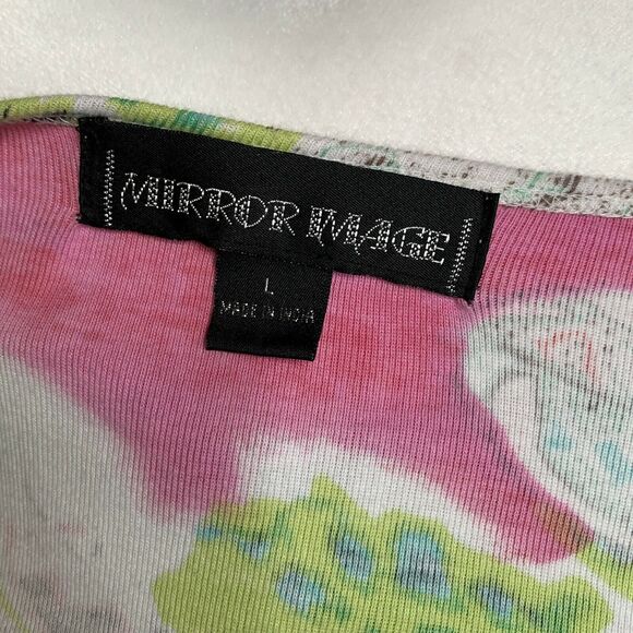 Mirror Image Women's floral Design 3/4 Sleeves Blouse Top Size large tee - Picture 6 of 10